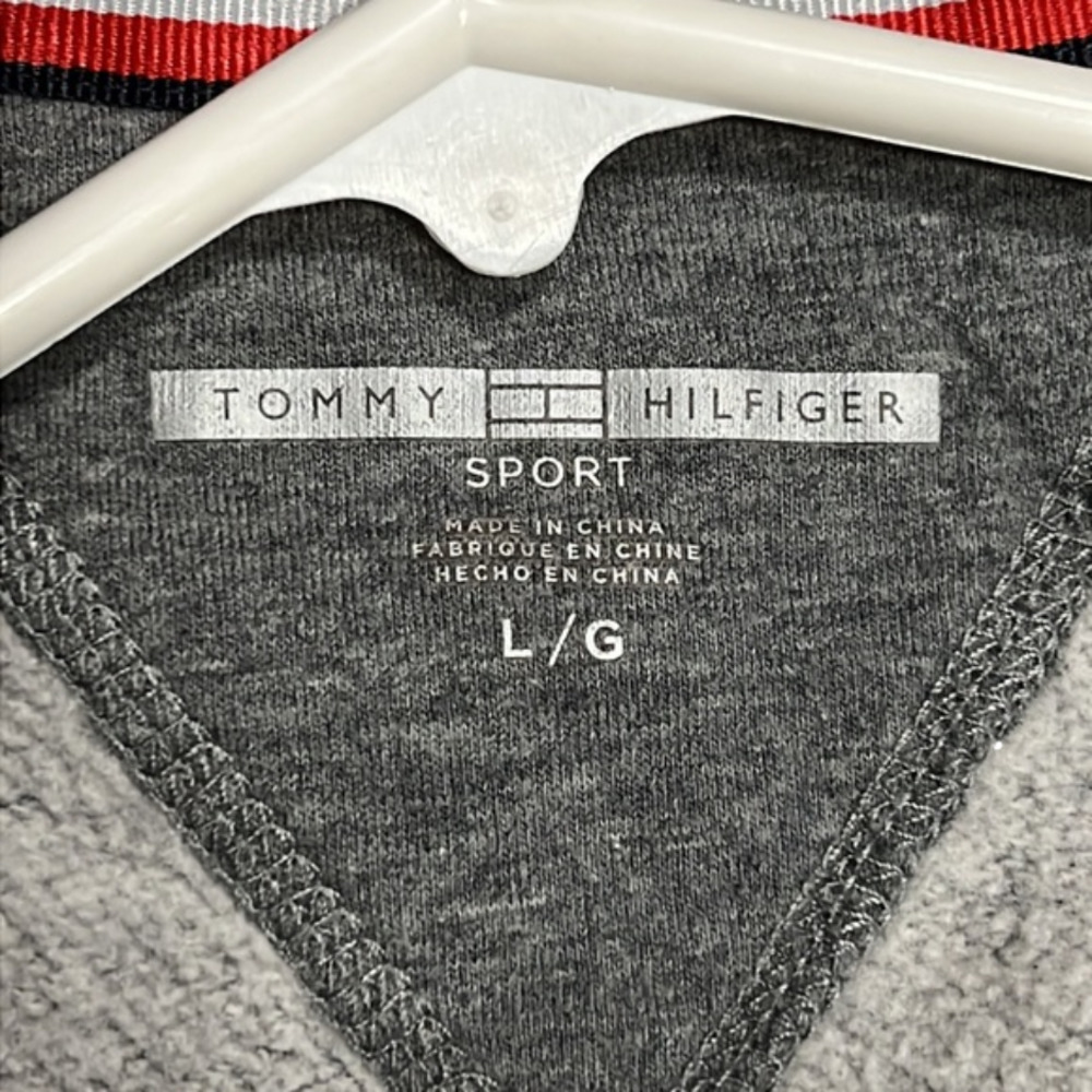 SIZE large grey solid grey tommy hilfiger sport crew neck - Picture 4 of 4